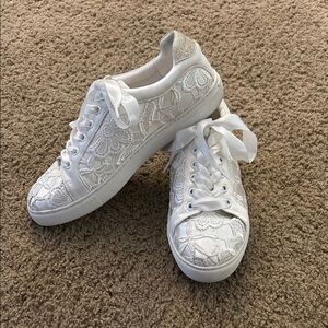 Bridal White Lace Women's Sneakers